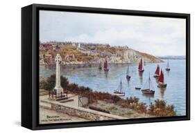Brixham, from the War Memorial-Alfred Robert Quinton-Framed Stretched Canvas