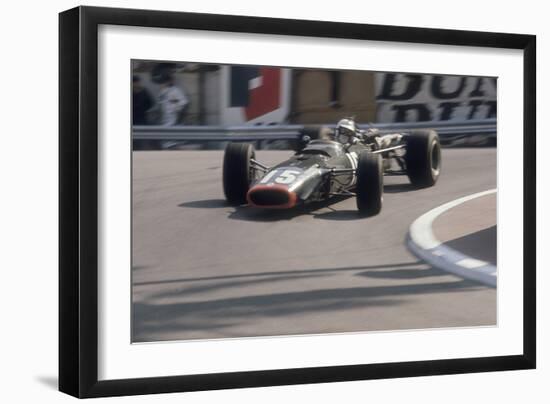 Brm of Dickie Attwood Entering a Corner, Monaco Grand Prix, 1968-null-Framed Photographic Print