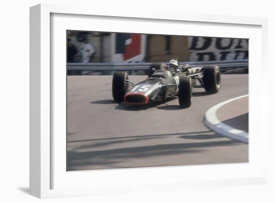 Brm of Dickie Attwood Entering a Corner, Monaco Grand Prix, 1968-null-Framed Photographic Print