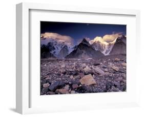 Broad and Gasherbrun Peaks, Karakoram Range, Pakistan-Art Wolfe-Framed Photographic Print