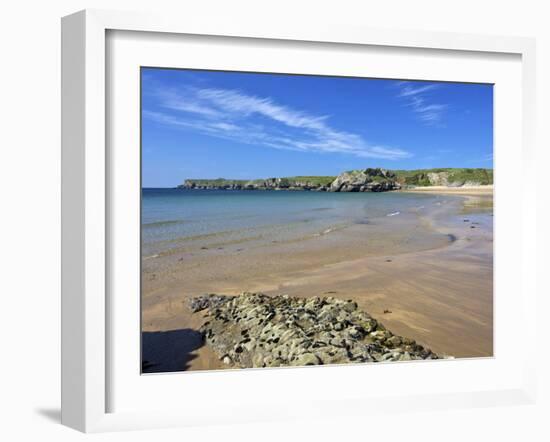 Broad Haven Beach in Spring Sunshine, Pembrokeshire National Park, Wales, Uk-Peter Barritt-Framed Photographic Print