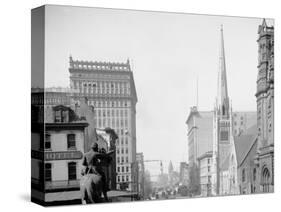 Broad St. North from City Hall, Philadelphia, Pa.-null-Stretched Canvas