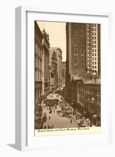 Broad Street Curb Brokers, New York City-null-Framed Art Print