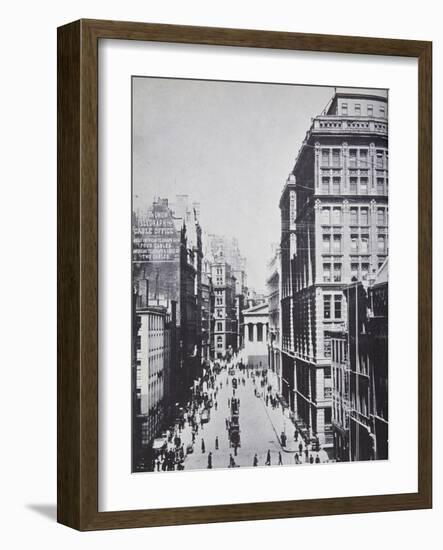 Broad Street, Looking Towards Wall Street, New York, 1893 (B/W Photo)-American Photographer-Framed Giclee Print