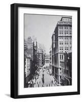 Broad Street, Looking Towards Wall Street, New York, 1893 (B/W Photo)-American Photographer-Framed Giclee Print