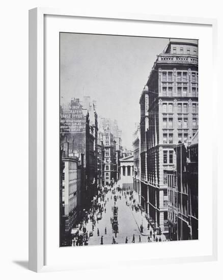 Broad Street, Looking Towards Wall Street, New York, 1893 (B/W Photo)-American Photographer-Framed Giclee Print