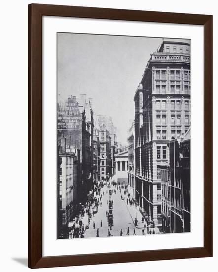 Broad Street, Looking Towards Wall Street, New York, 1893 (B/W Photo)-American Photographer-Framed Giclee Print