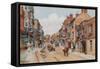 Broad Street, Lyme Regis-Alfred Robert Quinton-Framed Stretched Canvas