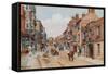 Broad Street, Lyme Regis-Alfred Robert Quinton-Framed Stretched Canvas