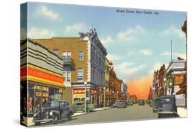 Broad Street, New Castle, Indiana-null-Stretched Canvas