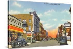 Broad Street, New Castle, Indiana-null-Stretched Canvas