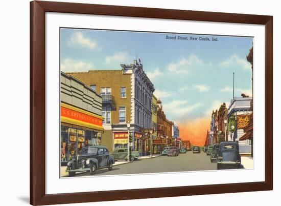 Broad Street, New Castle, Indiana-null-Framed Art Print