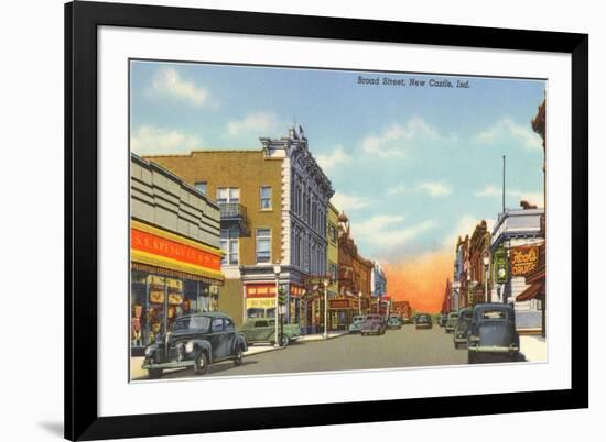 Broad Street, New Castle, Indiana-null-Framed Art Print