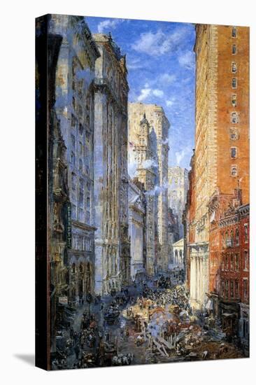 Broad Street, New York, C.1904-Colin Campbell Cooper-Stretched Canvas