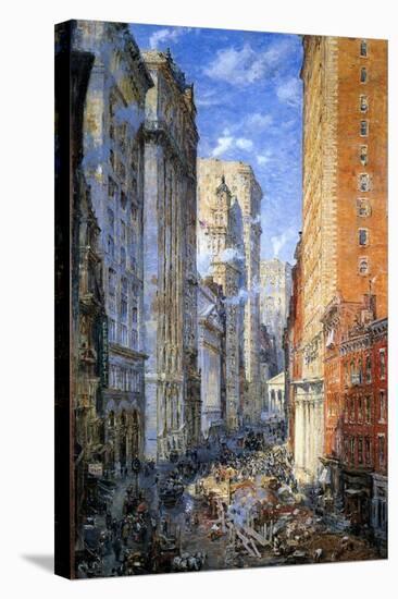 Broad Street, New York, C.1904-Colin Campbell Cooper-Stretched Canvas