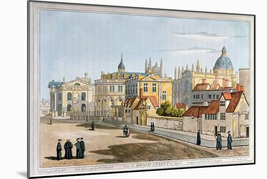 Broad Street, Oxford, Engraving, 1793-Joseph Farington-Mounted Giclee Print