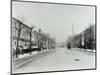 Broad Tree-Lined Street with Tramlines, Burdett Road, Stepney, London, 1912-null-Mounted Photographic Print