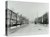 Broad Tree-Lined Street with Tramlines, Burdett Road, Stepney, London, 1912-null-Stretched Canvas