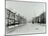 Broad Tree-Lined Street with Tramlines, Burdett Road, Stepney, London, 1912-null-Mounted Premium Photographic Print