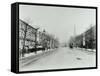 Broad Tree-Lined Street with Tramlines, Burdett Road, Stepney, London, 1912-null-Framed Stretched Canvas