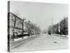 Broad Tree-Lined Street with Tramlines, Burdett Road, Stepney, London, 1912-null-Stretched Canvas