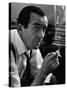 Broadcast Journalist Edward R. Murrow Smoking Cigarette-Lisa Larsen-Stretched Canvas