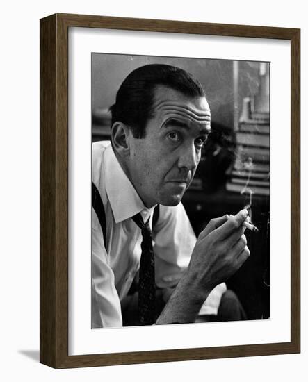 Broadcast Journalist Edward R. Murrow Smoking Cigarette-Lisa Larsen-Framed Photographic Print