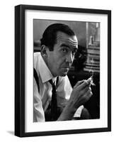 Broadcast Journalist Edward R. Murrow Smoking Cigarette-Lisa Larsen-Framed Photographic Print