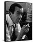 Broadcast Journalist Edward R. Murrow Smoking Cigarette-Lisa Larsen-Framed Stretched Canvas