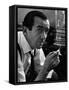 Broadcast Journalist Edward R. Murrow Smoking Cigarette-Lisa Larsen-Framed Stretched Canvas