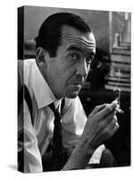 Broadcast Journalist Edward R. Murrow Smoking Cigarette-Lisa Larsen-Stretched Canvas