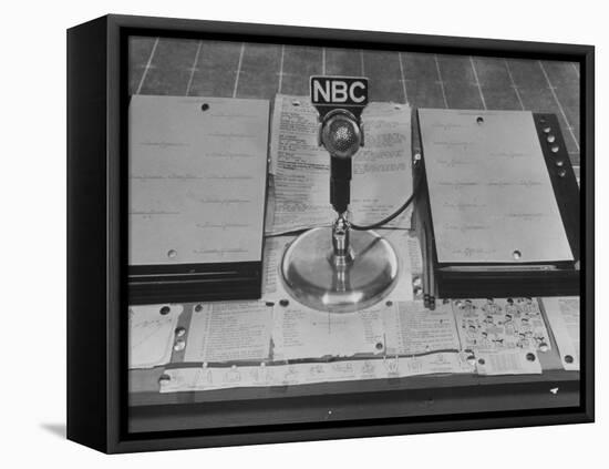 Broadcast Microphone-null-Framed Stretched Canvas