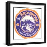 Broadmoor Label, Colorado Springs, Colorado-null-Framed Art Print