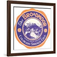 Broadmoor Label, Colorado Springs, Colorado-null-Framed Art Print
