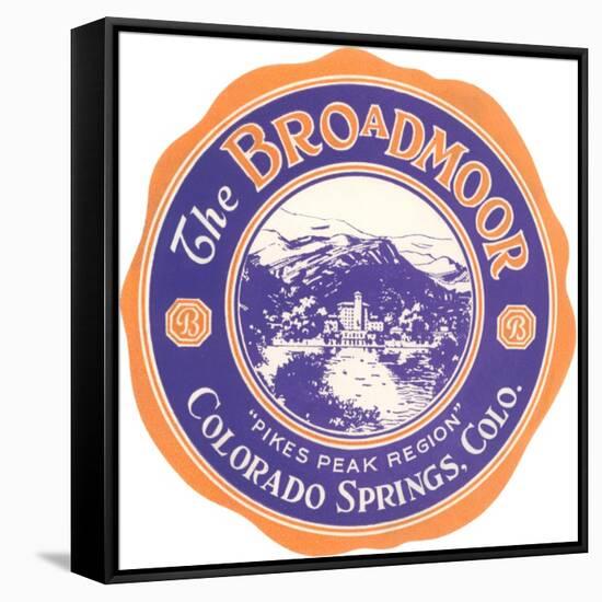 Broadmoor Label, Colorado Springs, Colorado-null-Framed Stretched Canvas