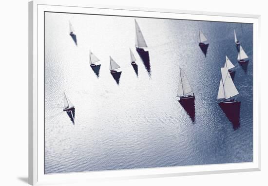 Broads Regatta, Island Yachts - Awash-Ben Wood-Framed Stretched Canvas