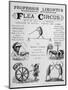 Broadsheet Advertising Professor Likonti's Romanian Flea Circus During Visit to London-null-Mounted Photographic Print