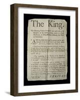 Broadsheet Discussing the Madness of King George Iii, 1788-English School-Framed Giclee Print