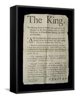 Broadsheet Discussing the Madness of King George Iii, 1788-English School-Framed Stretched Canvas