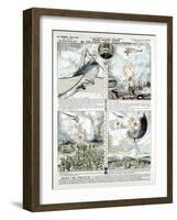 Broadsheet Showing Exploits of French Air Ace Adolphe Pegoud-null-Framed Giclee Print