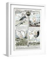 Broadsheet Showing Exploits of French Air Ace Adolphe Pegoud-null-Framed Giclee Print