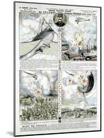 Broadsheet Showing Exploits of French Air Ace Adolphe Pegoud-null-Mounted Giclee Print