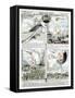 Broadsheet Showing Exploits of French Air Ace Adolphe Pegoud-null-Framed Stretched Canvas