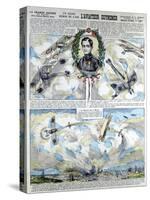 Broadsheet Showing Georges-Marie Guynemer, French Air Fighter Ace-null-Stretched Canvas