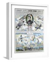 Broadsheet Showing Georges-Marie Guynemer, French Air Fighter Ace-null-Framed Giclee Print