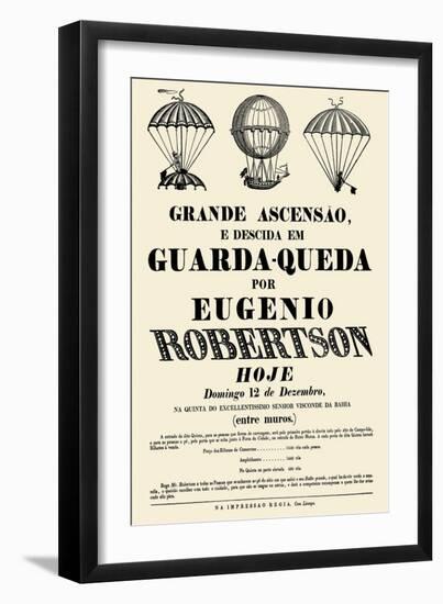 Broadside Announcement of a Balloon Ascension-null-Framed Art Print