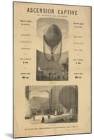 Broadside announcing a captive balloon ascension during the Paris Exposition of 1867-null-Mounted Giclee Print