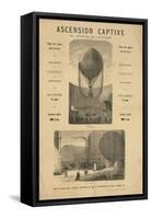 Broadside announcing a captive balloon ascension during the Paris Exposition of 1867-null-Framed Stretched Canvas