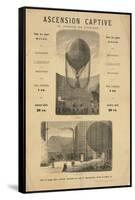 Broadside announcing a captive balloon ascension during the Paris Exposition of 1867-null-Framed Stretched Canvas