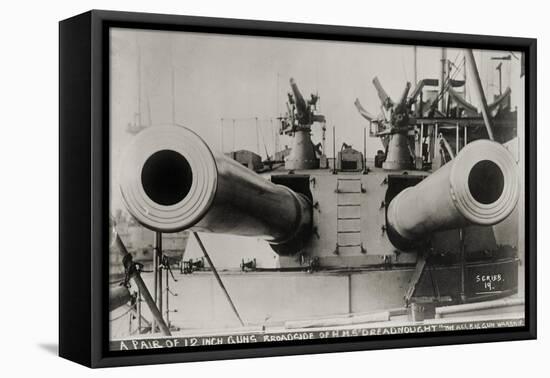 Broadside of HMS Dreadnought-null-Framed Stretched Canvas